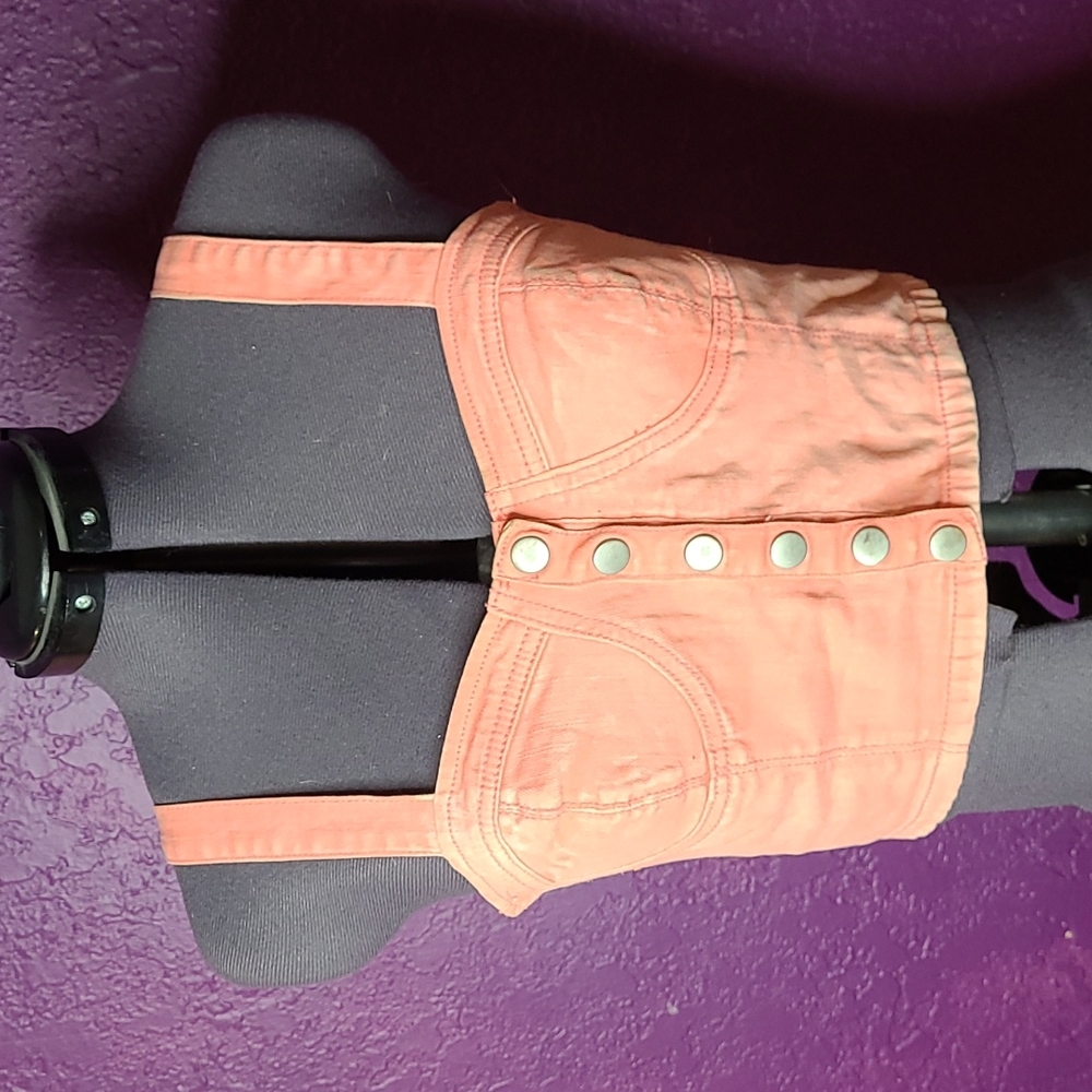 Forever 21 Neon Coral Denim Crop Top